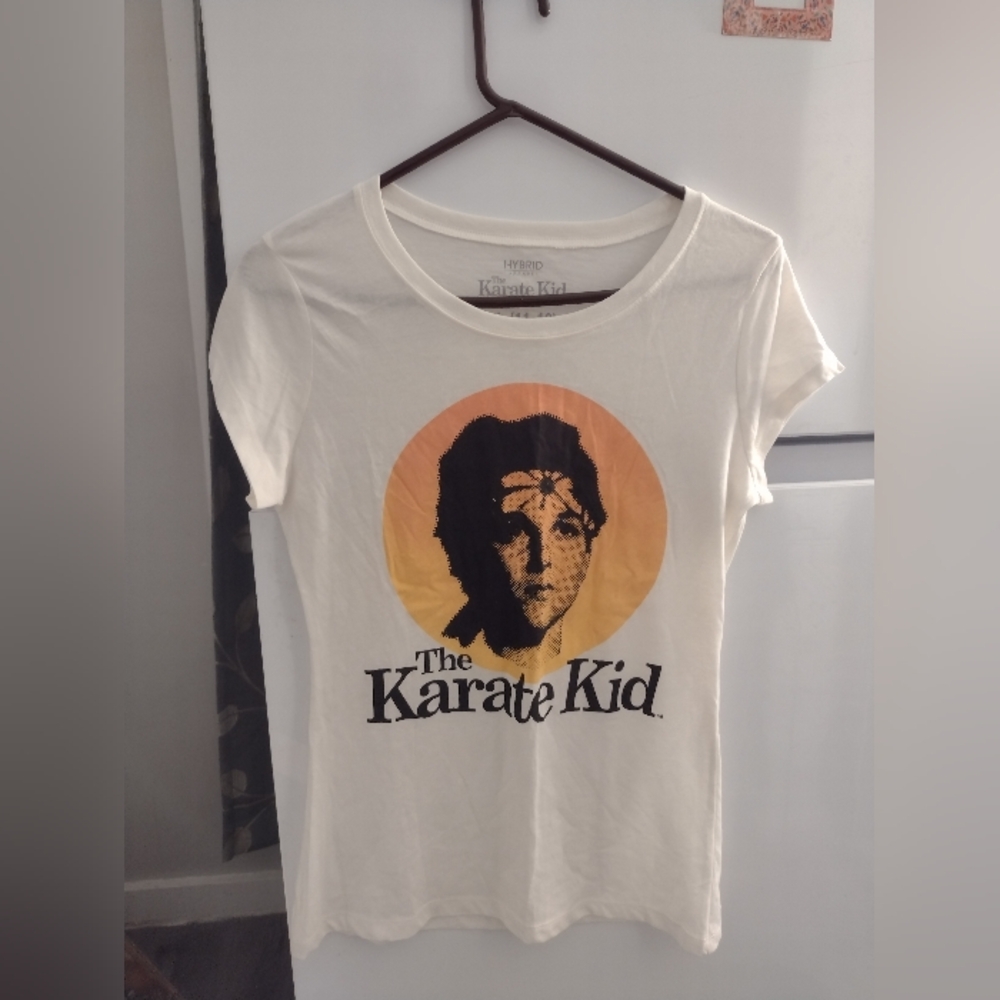 Hybrid Apparel White and Orange Karate Kid Short Sleeve Tee Size L(11-13)..
